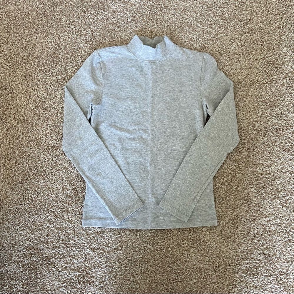 American Apparel Gray Mock Neck Long Sleeve